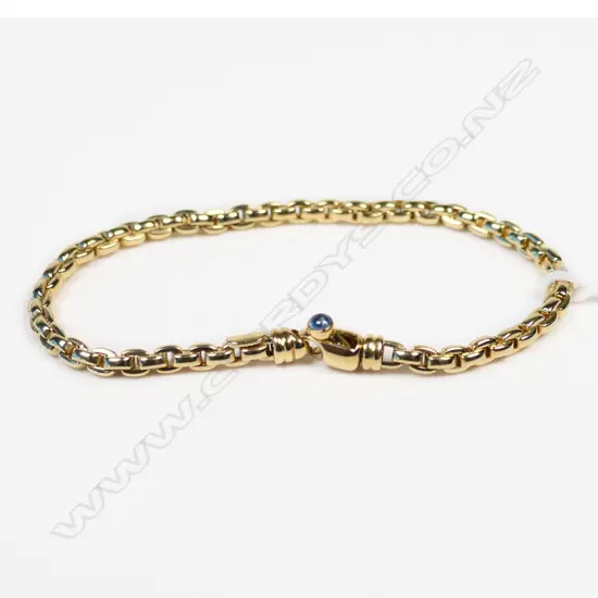18CT YELLOW GOLD BRACELET 8.18gms WITH SAPPHIRE