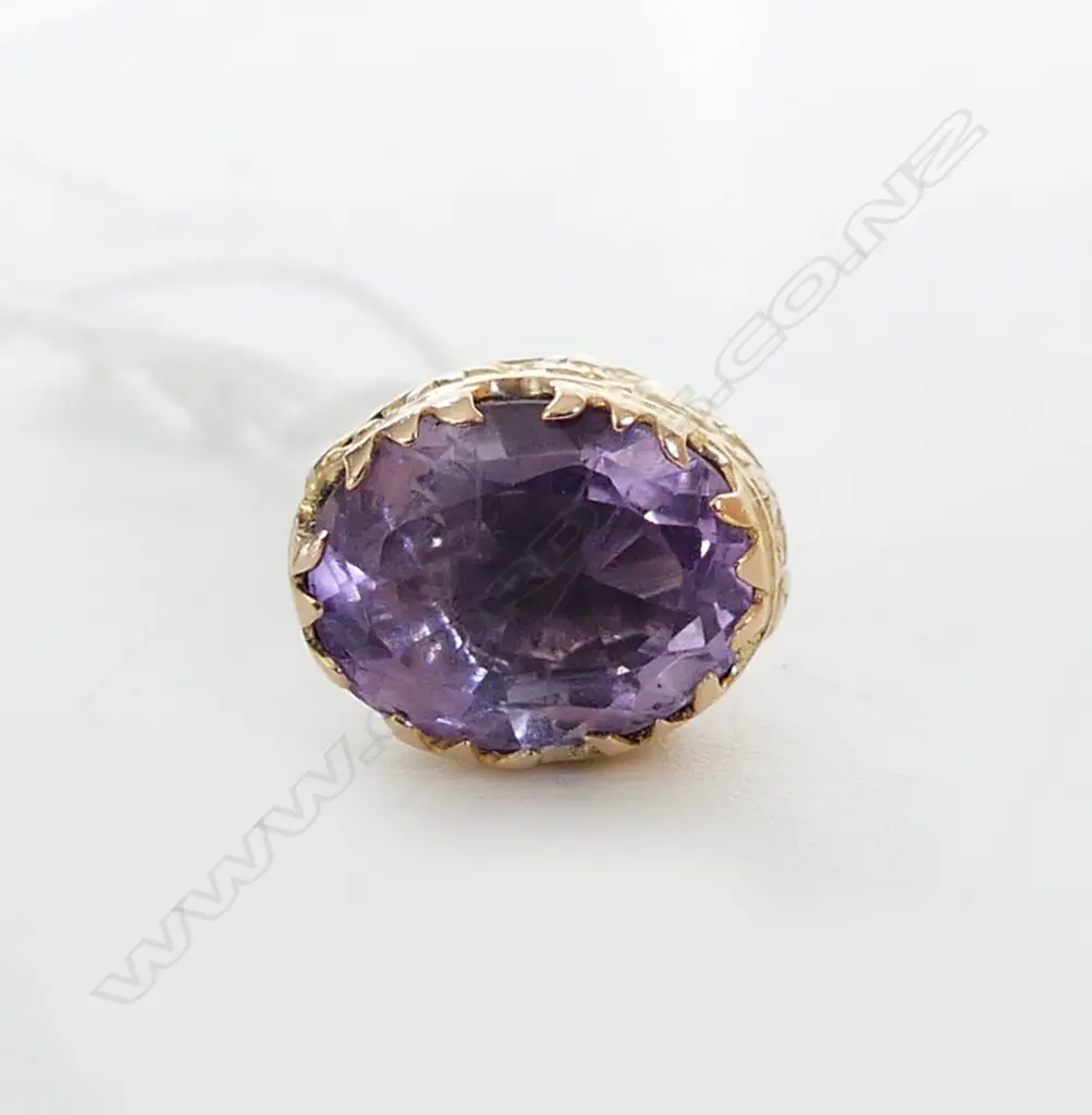 ANTIQUE 9CT GOLD FOB SEAL monkey & amethyst mounted Image 1++