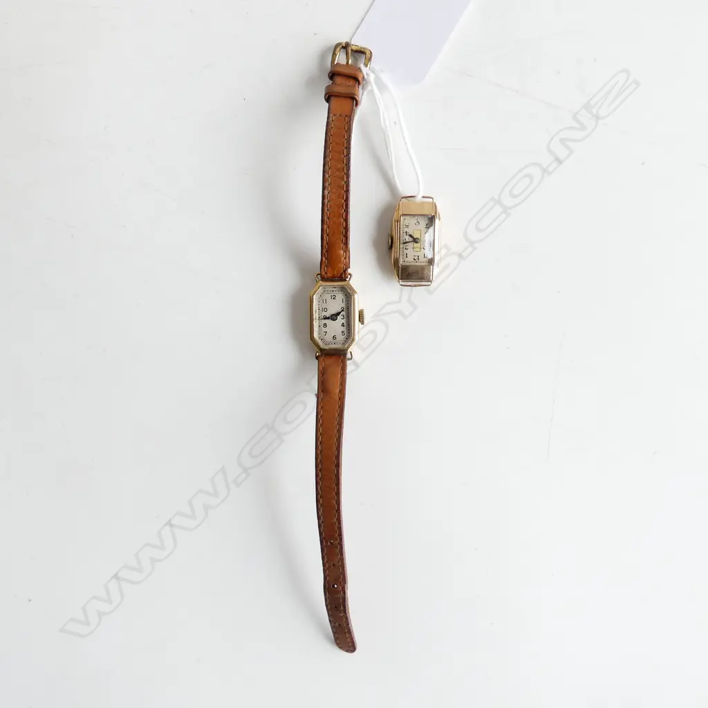 2 9CT VINTAGE DECO WRIST WATCHES 22.1 GRAMS Image 1++