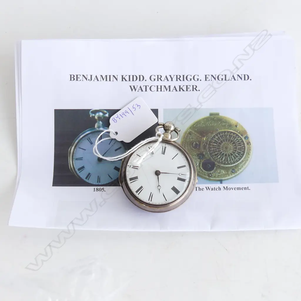 S/S BENJAMIN KIDD 1805 POCKET WATCH  Image 1++