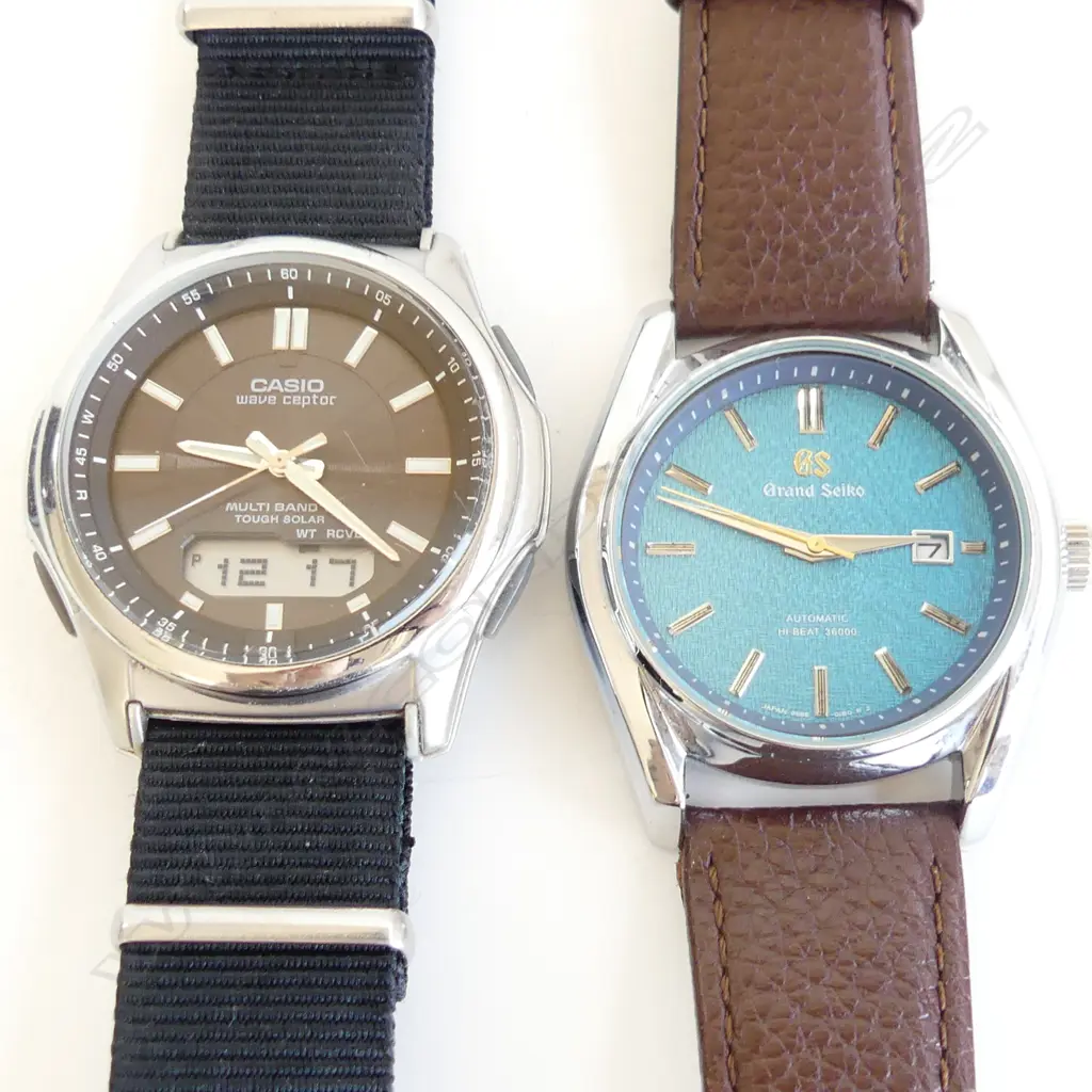 7 WATCHES;5 MENS, 2 WOMENS, INCL. GRAND SEIKO probably copy...ALL APPEAR TO BE WORKING... Image 1++