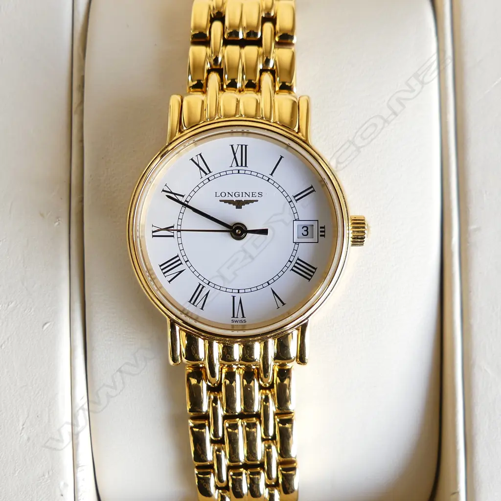 WOMEN'S LONGINES PRESENCE WATCH, #L4.220.2, WITH ADDIT. LINKS & ORIG BOX.  Image 1++