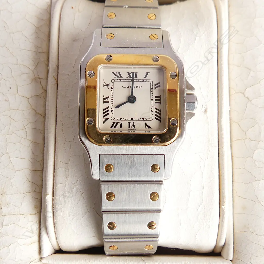 CARTIER LADYS WRISTWATCH IN ORIGINAL BOX ETC  Image 1++