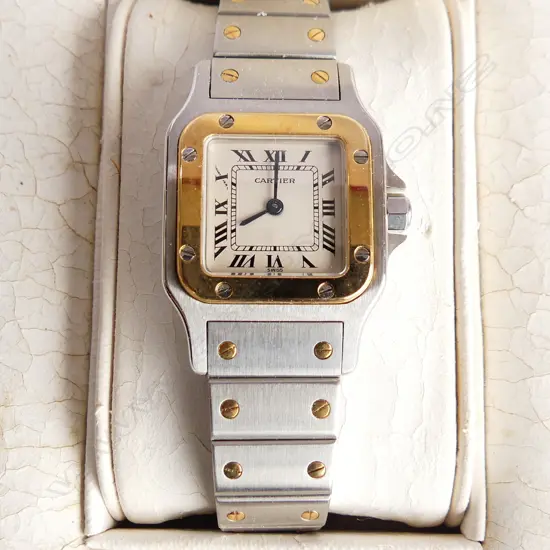 CARTIER LADYS WRISTWATCH IN ORIGINAL BOX ETC 
