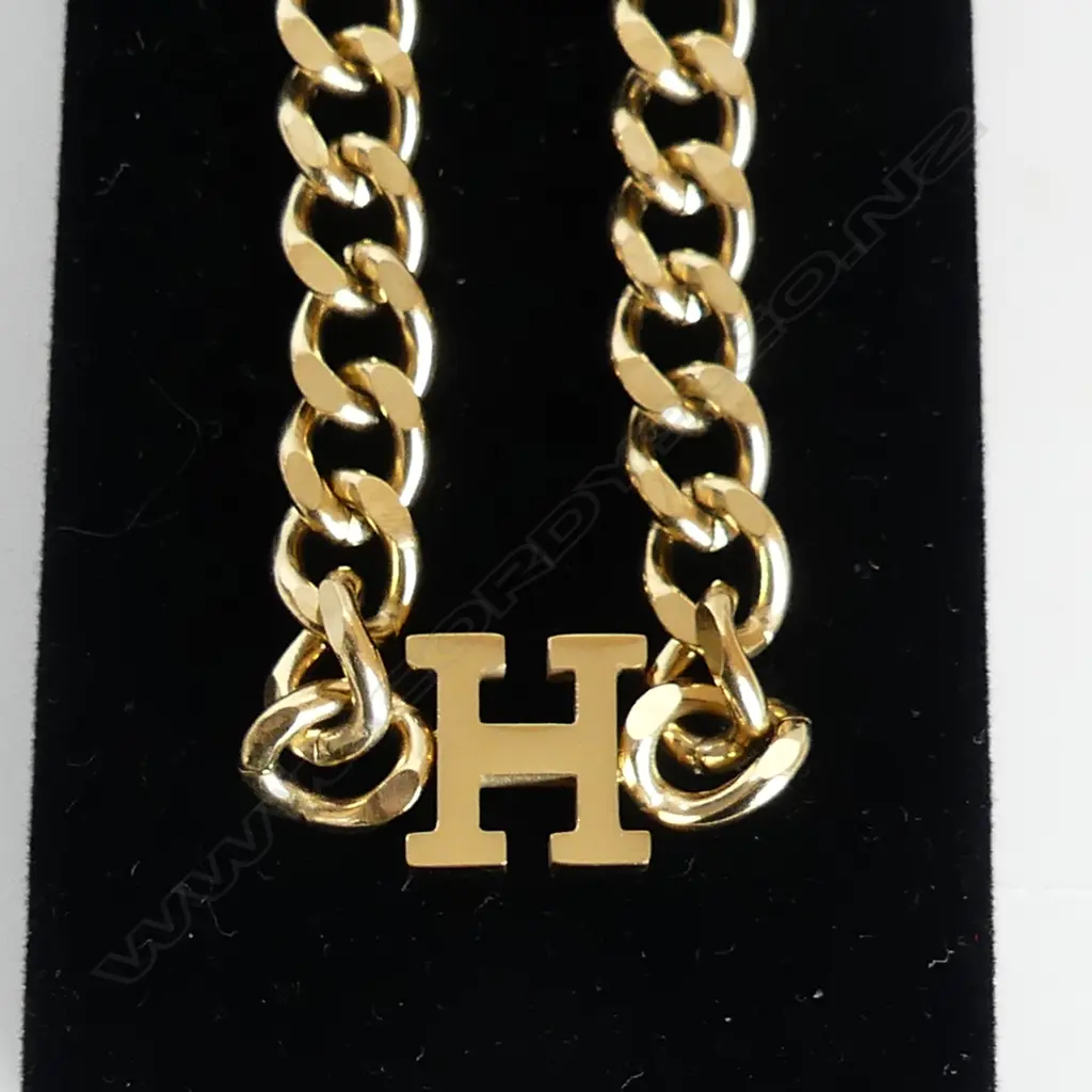 GOLD TONE NECKLACE W 'H' MOTIVE, L.400mm Image 1++