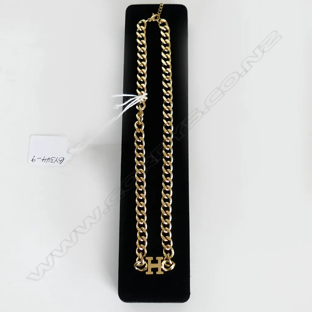 GOLD TONE NECKLACE W 'H' MOTIVE, L.400mm Image 1++