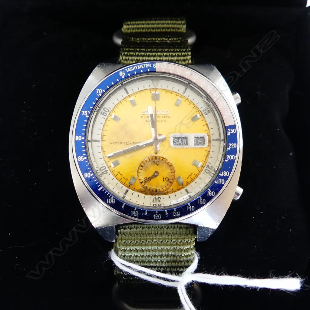 VINTAGE MENS SEIKO WATCH, 'POGUE' 1976, AUTOMATIC, GOLD DIAL, BOTH DIALS RUNNING... Image 1++