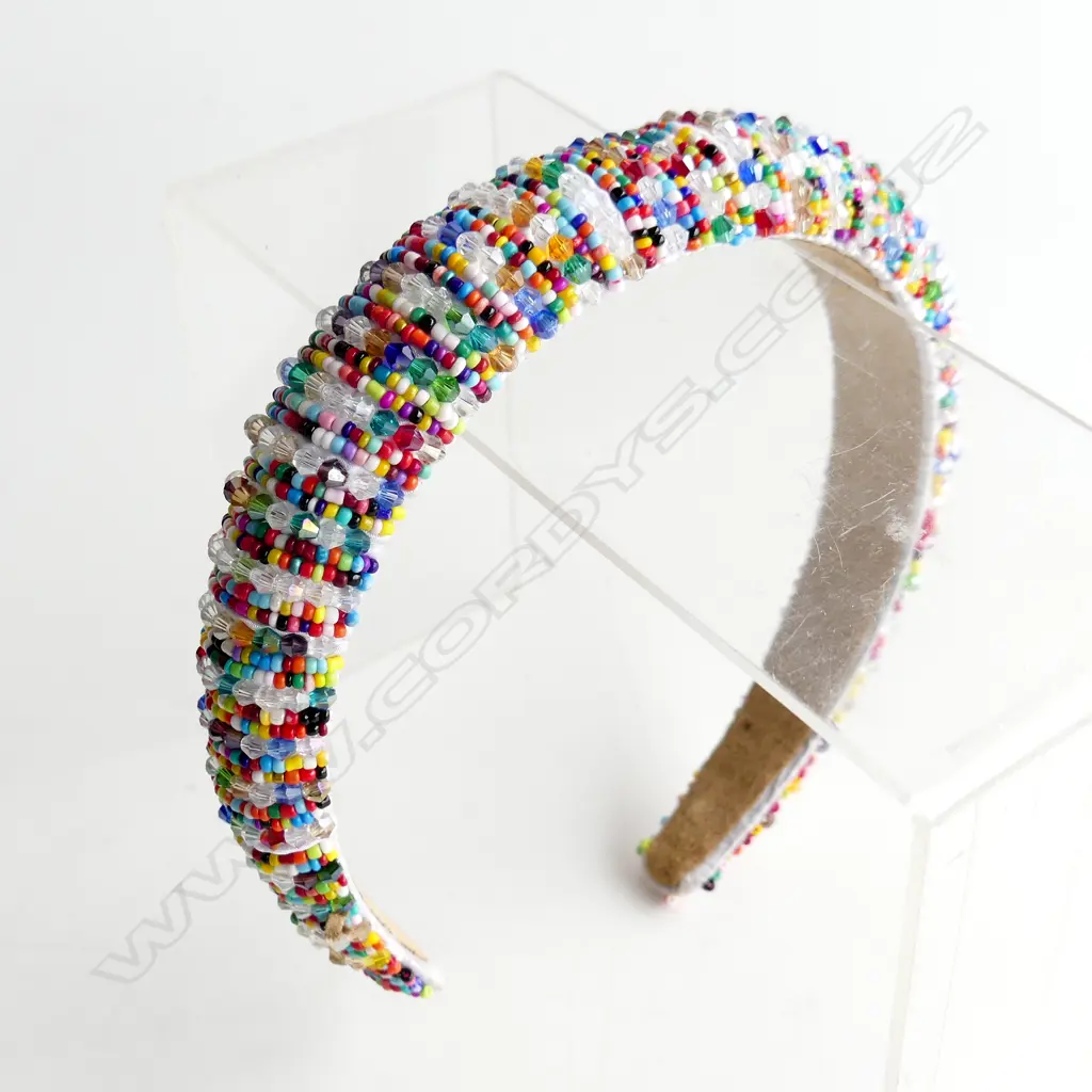 TRELISE COOPER COLOURFUL BEADED HEADBAND WITH BAG Image 1++
