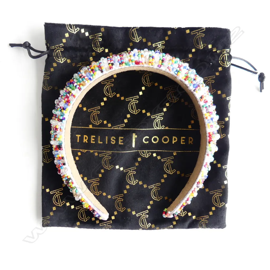 TRELISE COOPER COLOURFUL BEADED HEADBAND WITH BAG Image 1++