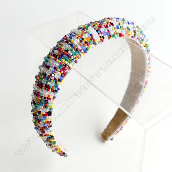 TRELISE COOPER COLOURFUL BEADED HEADBAND WITH BAG