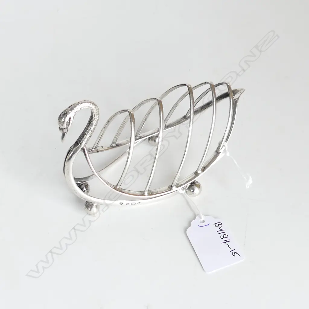 ST. SILVER SWAN TOASTRACK BIRMINGHAM 1902 Image 1++
