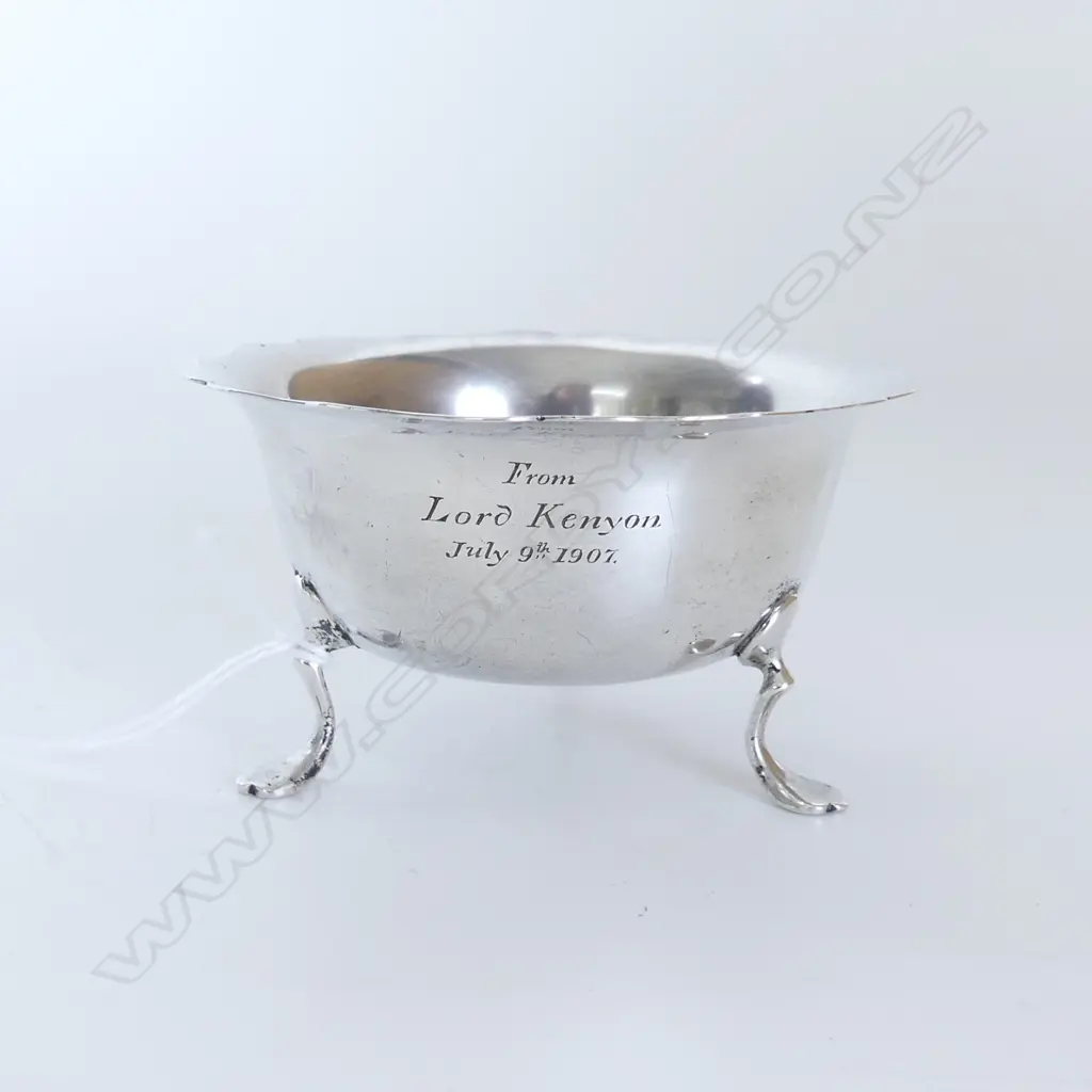 STG SILVER SUGAR BOWL LONDON 1906 'FROM LORD KENYON'  75 GRMS Image 1++