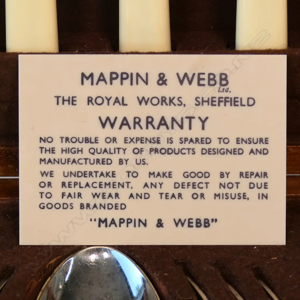 MAPPIN & WEBB COMPLETE 6 PLACE SILVER PLATE CUTLERY CANTEEN, INCL 12 IVORINE HANDLED KNIVES,510 X 320mm Image 1++
