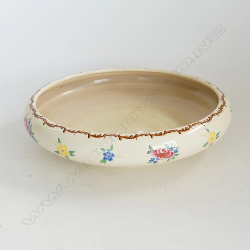 CLARICE CLIFF FLOAT BOWL, FLORAL DECORATION, D.280mm Image 1++