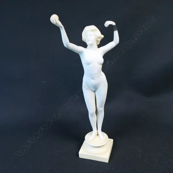 SM 1900s PORCELAIN NUDE FIGURE,  STAMPS TO BASE '10698 3' & 'S', (possible repaired arm), H.210mm