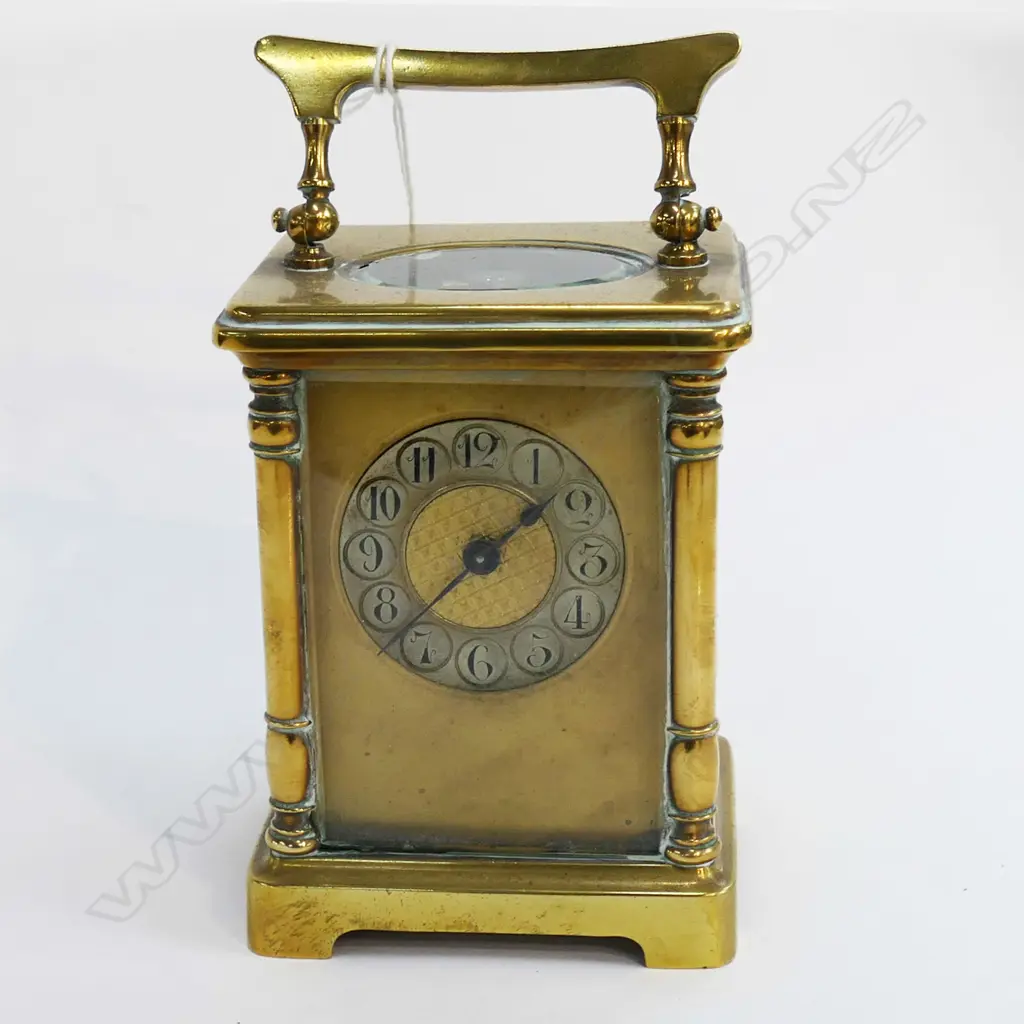 ANTIQUE FRENCH CARRIAGE CLOCK w. KEY H.120mm Image 1++