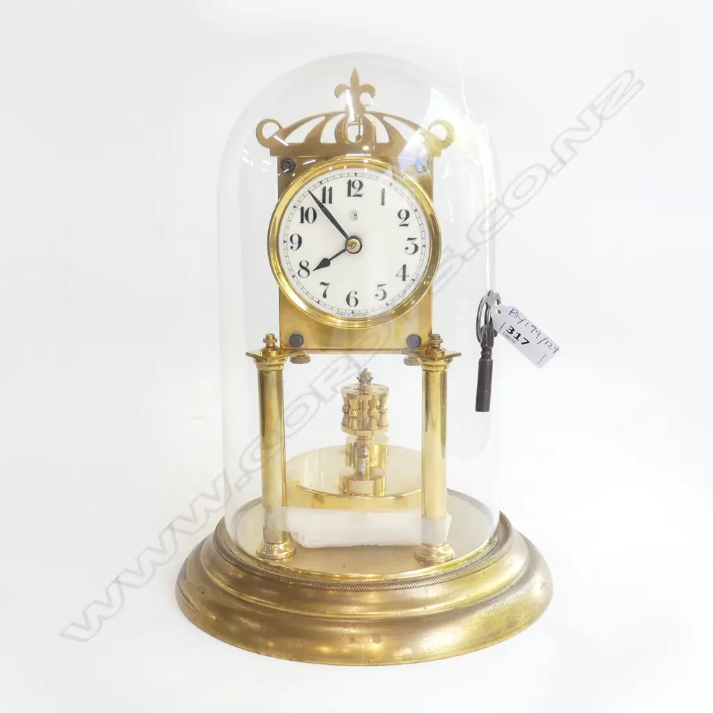 GUSTAV BECKER DOME CLOCK w. KEY H.265mm Image 1++