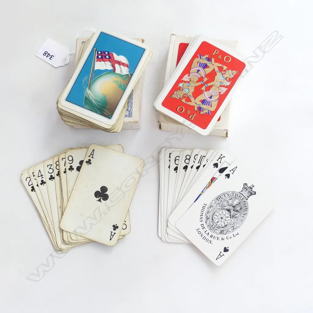 TWO DECKS SHIPPING PLAYING CARDS COMPLETE SETS, SHAW SAVILLE LINE & PACIFIC & ORIENT Image 1++