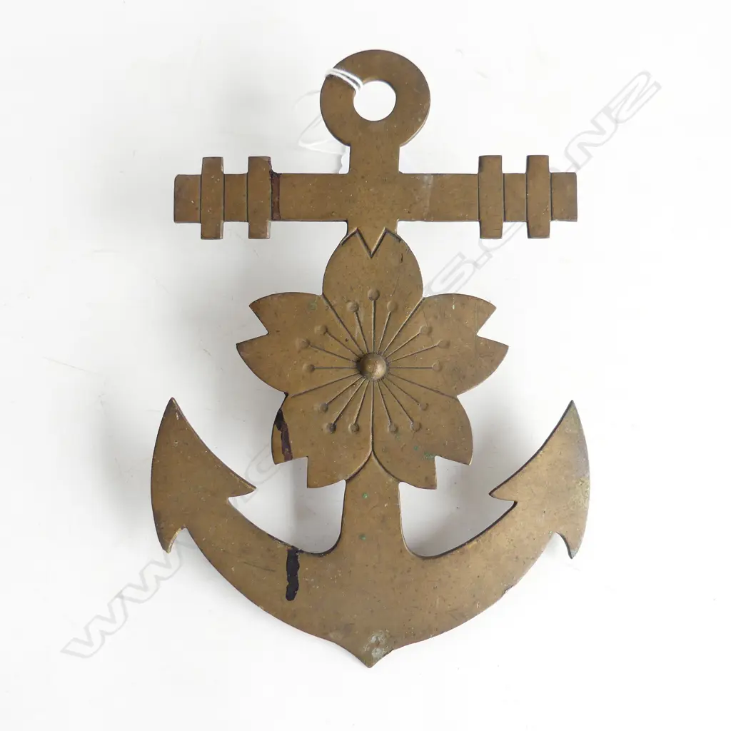 WW2 JAPANESE IMPERIAL NAVY BRASS SHIPS EMBLEM H210MM W150MM Image 1++