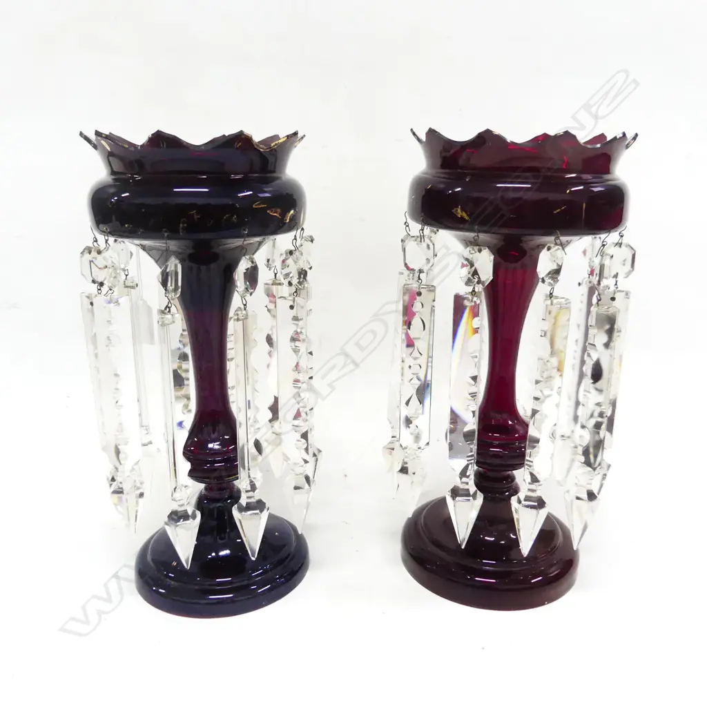 PR RUBY GLASS VICT LUSTER VASES H320MM Image 1++
