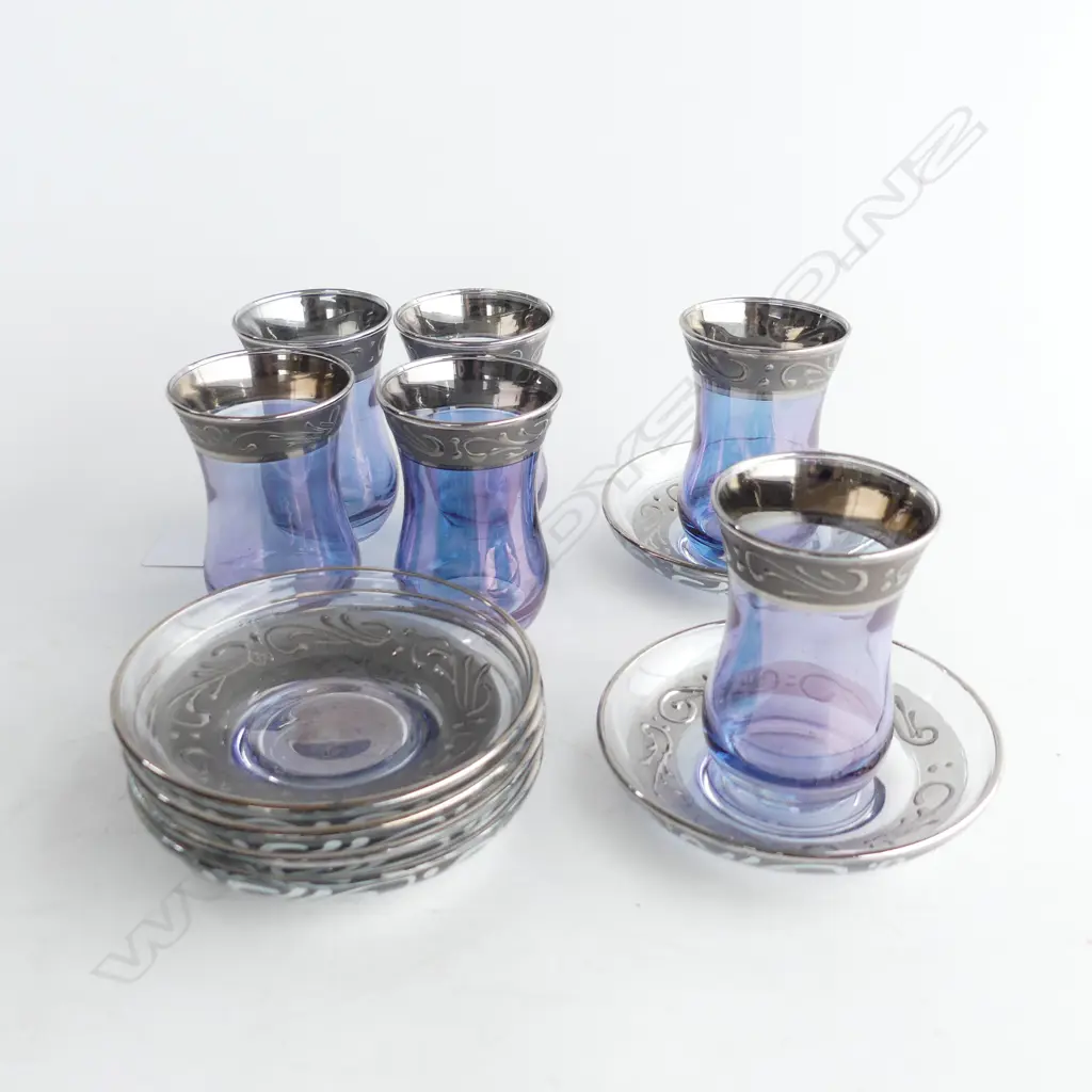 TURKISH GLASS COFFEE SET; 6 C/S Image 1++