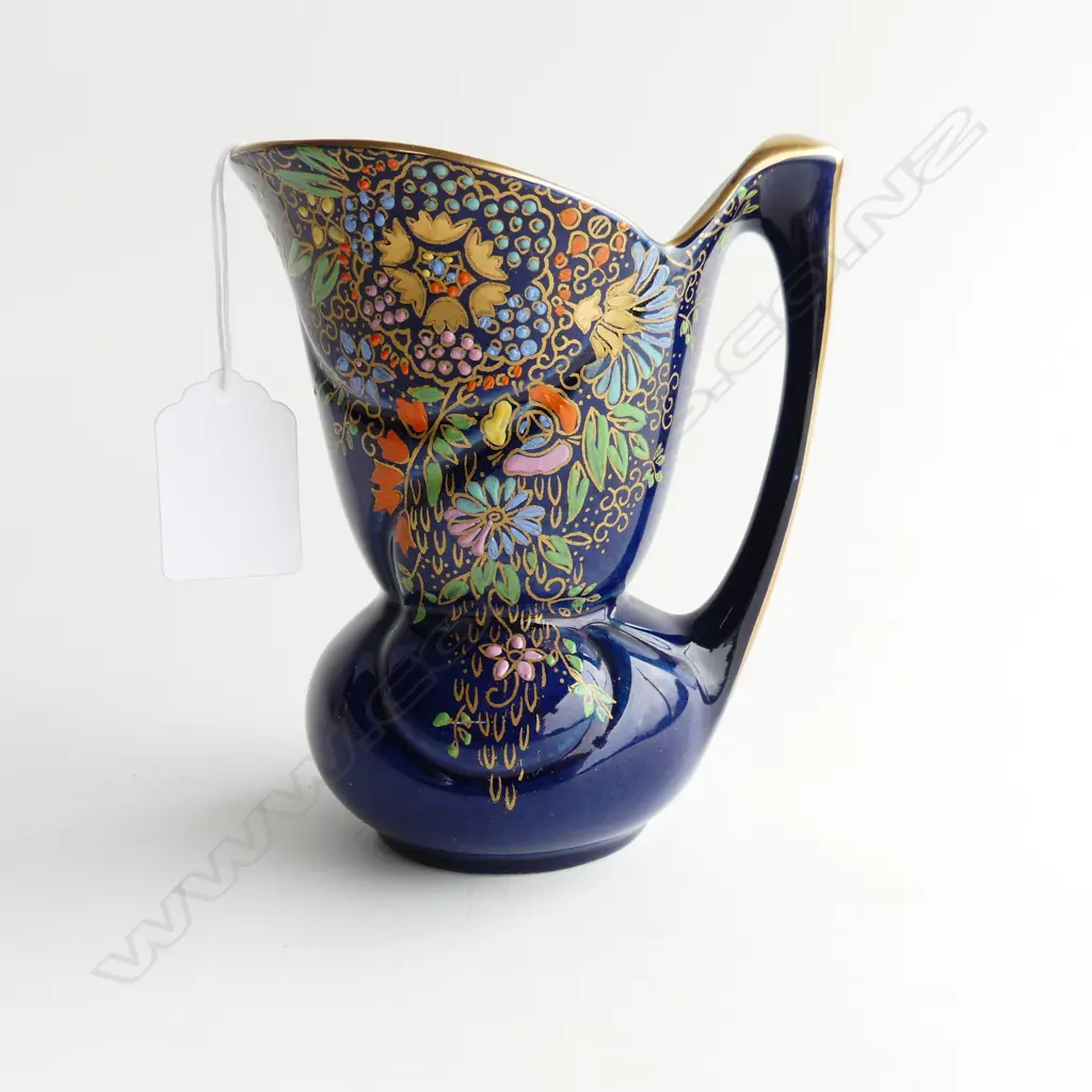 CROWN DEVON HAND ENAMELLED FLORAL VASE H. 13CM Image 1++