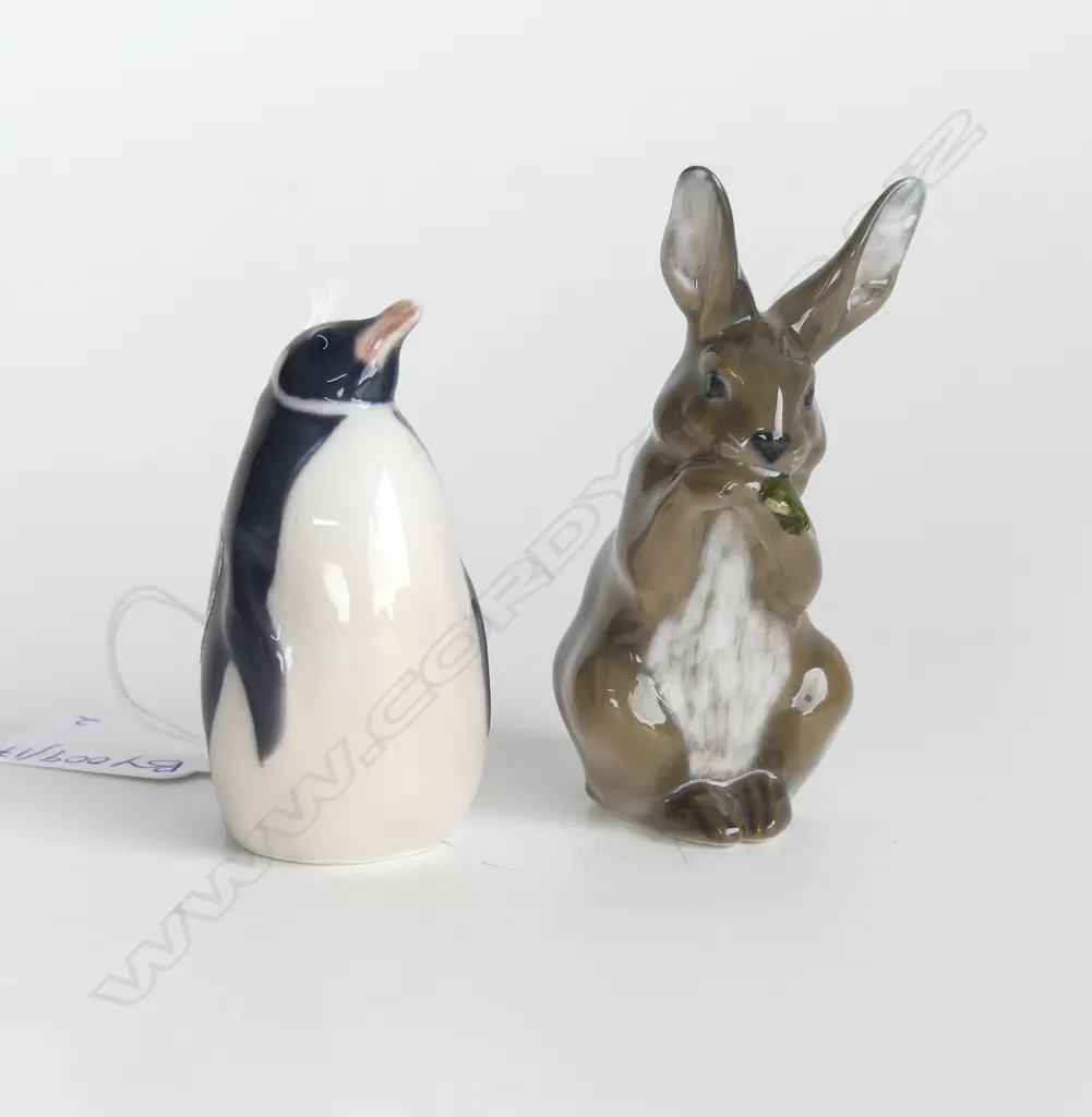 ROYAL COPENHAGEN PENGUIN & RABBIT H.90mm Image 1++