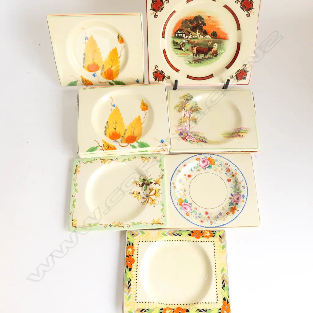 12 SMALL DECO PLATES, VARIOUS DESIGNS, 'THE BIARRITZ' ROYAL STAFFORDSHIRE Image 1++