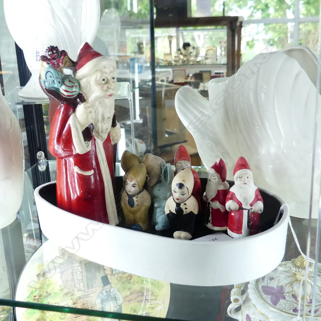 C/LYNN DISH DIA 260MM & 9 SPARTAN SANTAS  CHILDREN & RABBIT H80MM... Image 1++