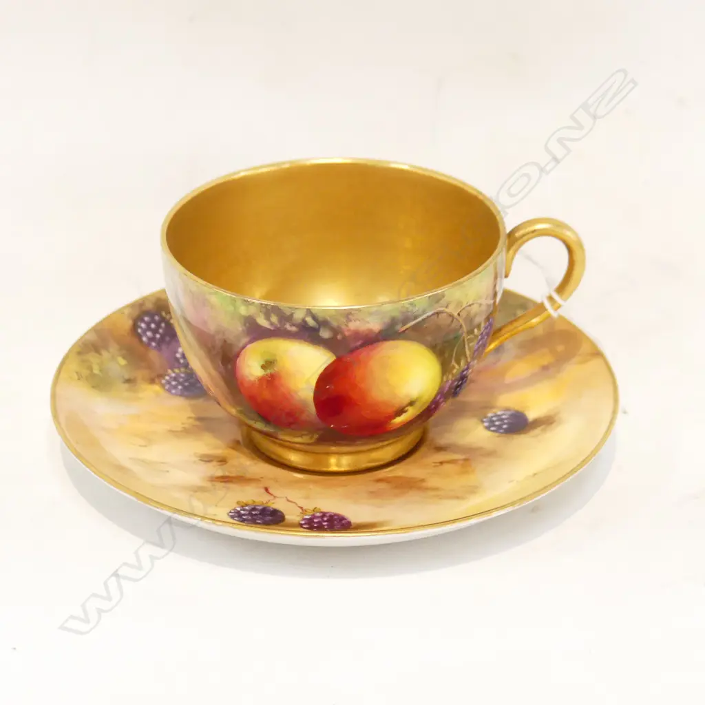 ROYAL WORCESTER SIGNED CUP (HALE) & SAUCER (AYRTON) 140mm dia Image 1++