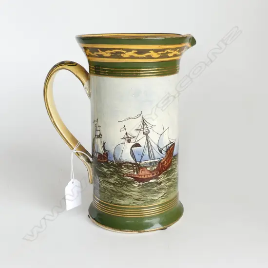 19thC ROYAL DOULTON GALLEON JUG - FAULTS 
