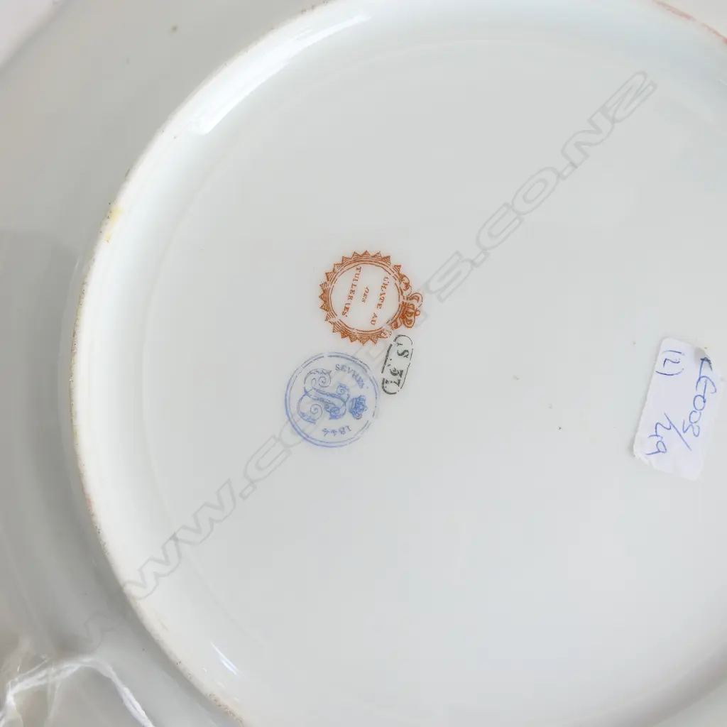 Two antique Sevres porcelain cabinet plates decorated in the manner of Chateau des Tuileries Image 1++