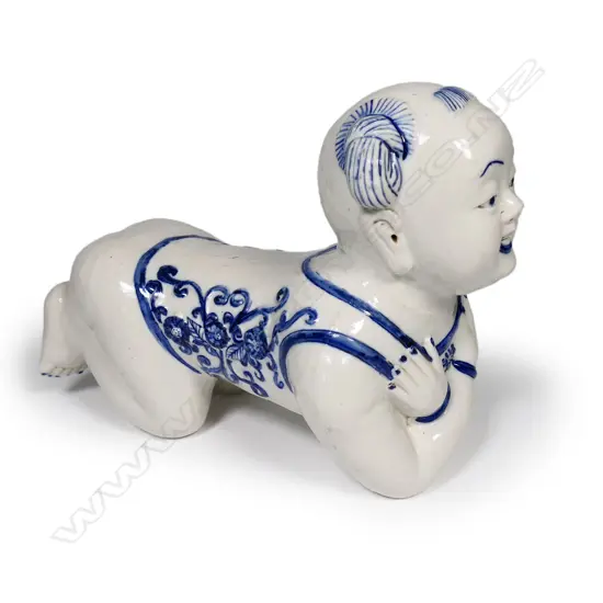 LGE CHINESE PORCELAIN PILLOW AS KNEELING BOY