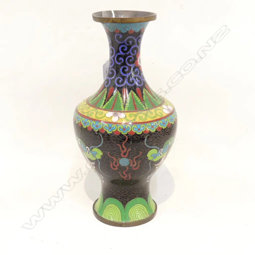 VINTAGE CHINESE DRAGON CLOISONNE VASE H.265 Image 1++