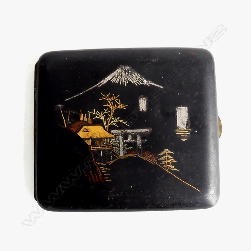 24KT GOLD & SILVER INLAID  SIGNED JAPANESE CIG CASE L90MM Image 1++