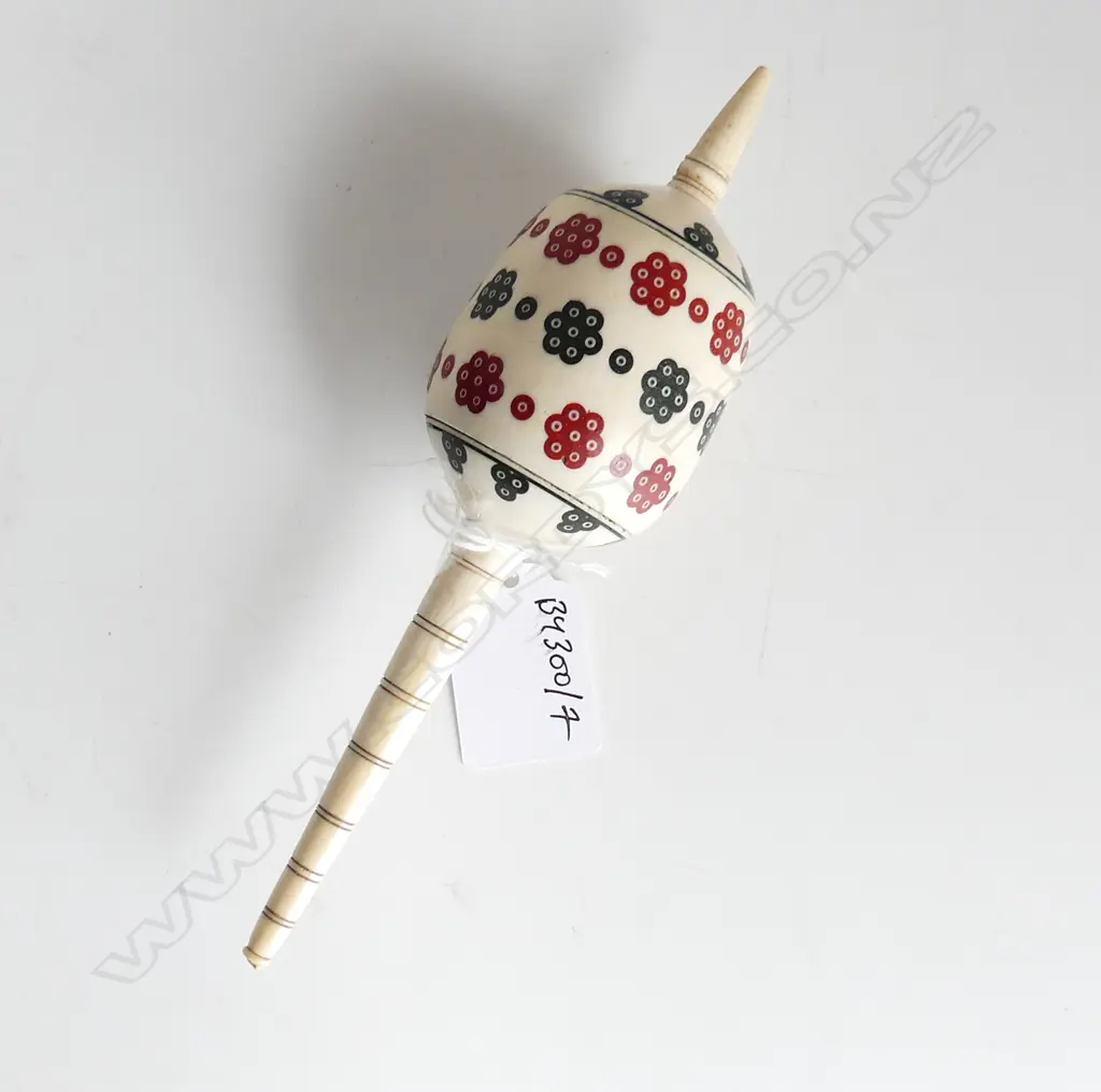 CARVED IVORY SPINDLE L 180 MM MINOR DAMAGE Image 1++