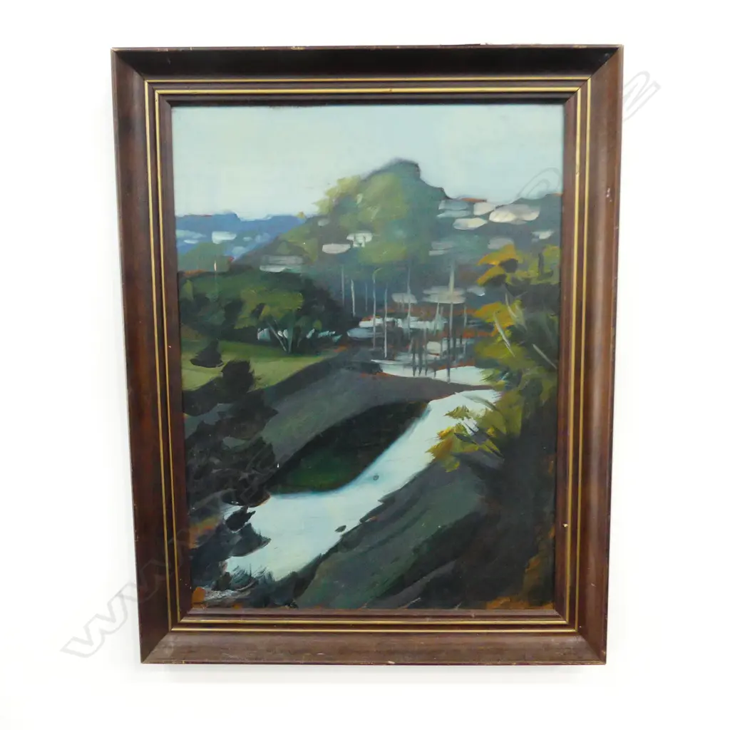 JOHN HORNER, 'MILFORD CREEK '. oil on board SIGNED indistinctly lower right 390X290mm Image 1++