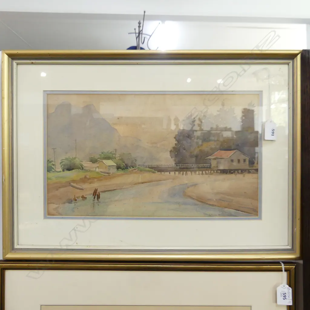 HILDA WISEMAN, ENTRANCE TO WHITIANGA, W/C 220x375mm Image 1++