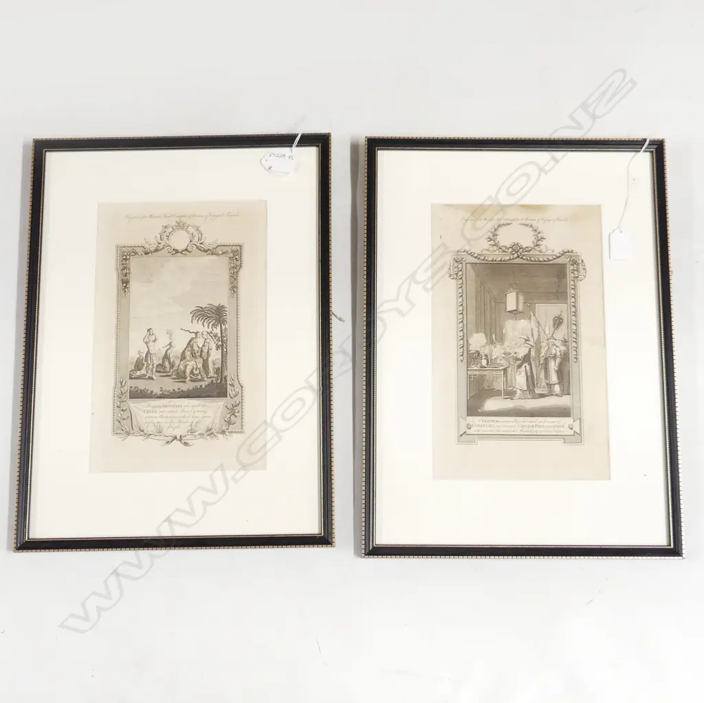2 18thC ENGRAVINGS FROM J.H.MOORE'S VOYAGES & TRAVELS... CHINESE SUBJECTS Image 1++
