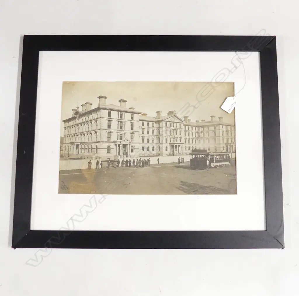EARLY 20thC PHOTO BY R.N. TAYLOR OLD GOVERNMENT BUILDINGS WELLINGTON 245 x 375mm signed & framed. Image 1++