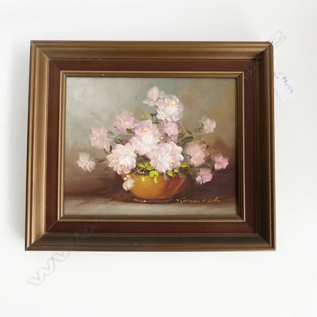 ROBERT COX STILL LIFE FLOWERS OIL ON BOARD 190x240mm Image 1++