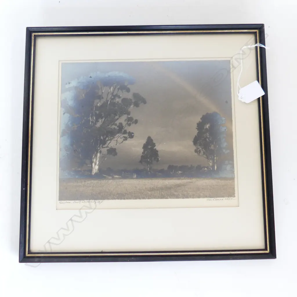 GEORGE CHANCE VINTAGE PHOTO 'Rainbow_South Canterbury NZ' SIGNED 220 X 260mm Image 1++