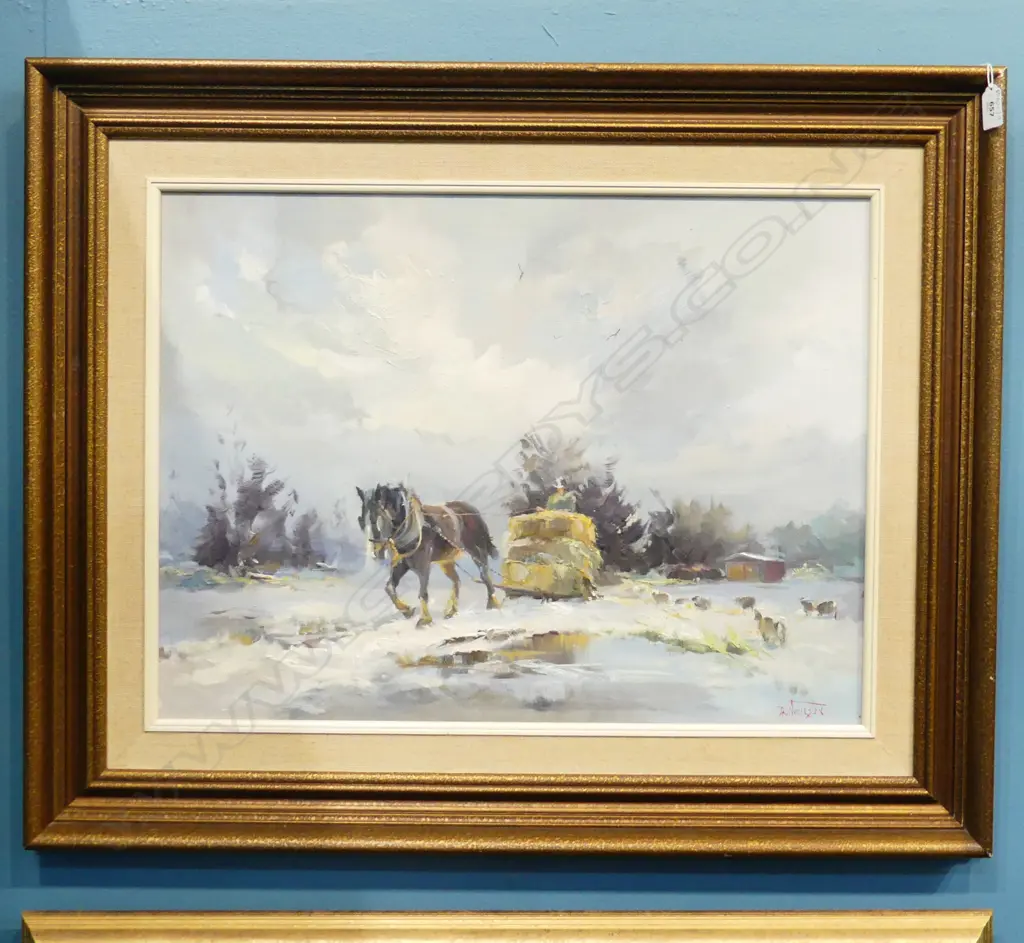 DON NEILSON 'FEEDING OUT' OIL ON BOARD 445x595mm Image 1++