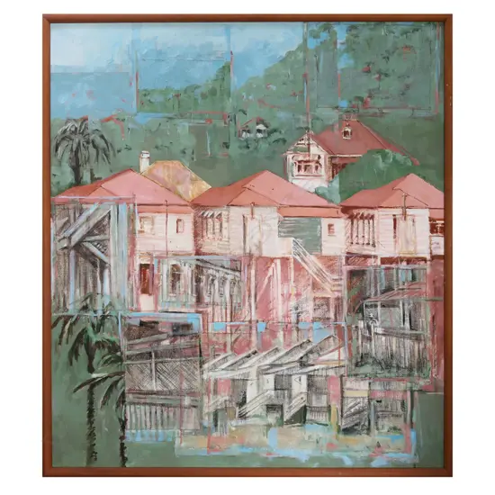 SUZANNE LANE 'QUEENSLAND REMEMBERED', LG ACRYLIC, SIGNED, 120 x 1050mm'