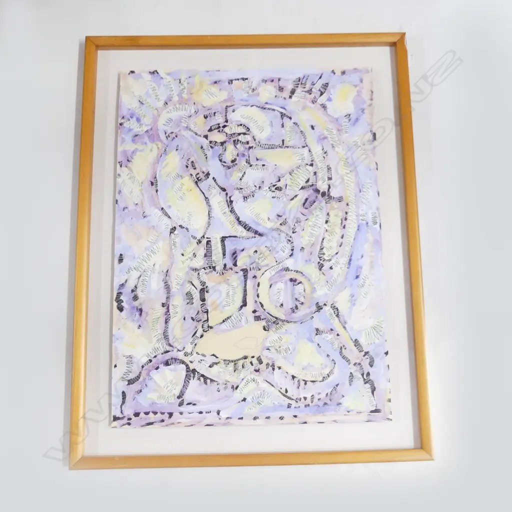 TOM MUTCH 'MEDITATION' MIXED MEDIA ABSTRACT SIGNED & DATED '81 760x555mm Image 1++