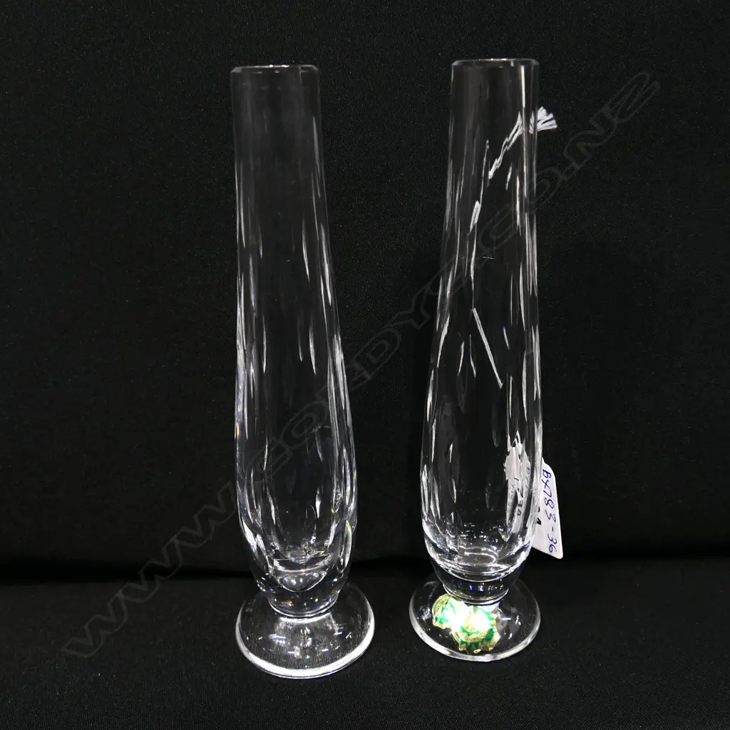 PAIR OF WATERFORD ROSE VASES,  H175MM Image 1++