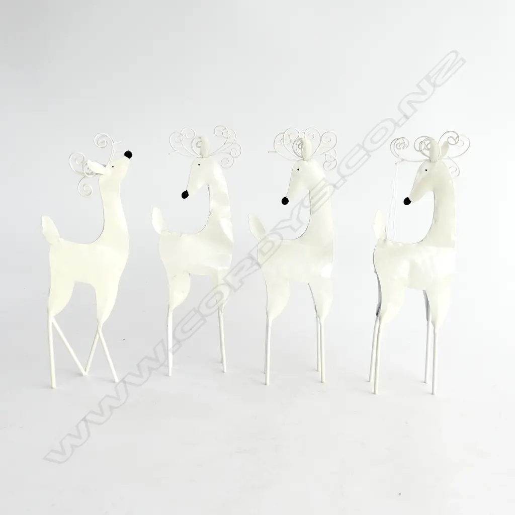4x WHITE REINDEER H 250mm Image 1++