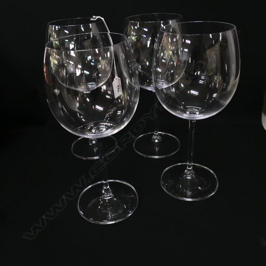 FOUR WATERFORD LONG STEM WINE GOBLETS, H215MM Image 1++