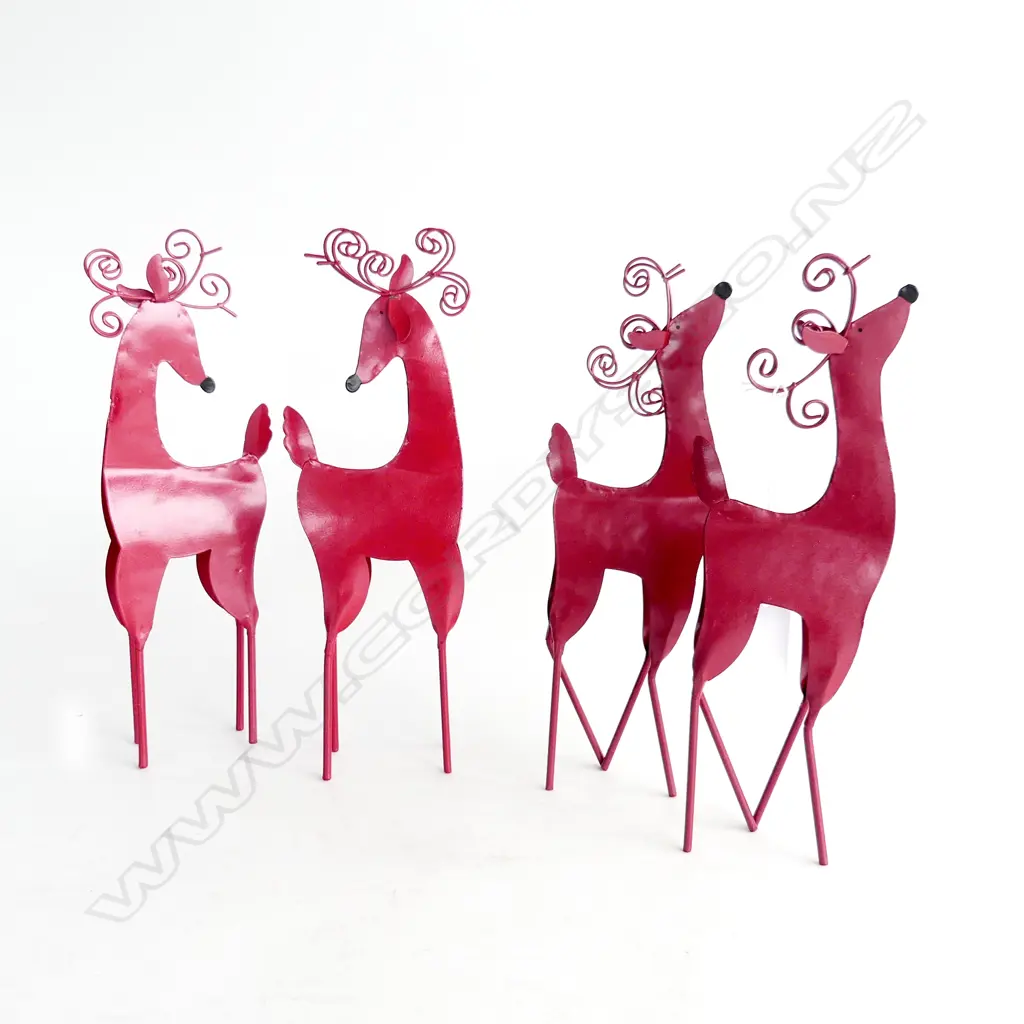4x RED REINDEER H 250mm Image 1++