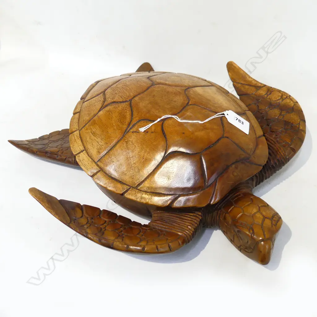 PACIFIC ? HARD CARVED WOODEN TURTLE BOWL LIDDED 400 x 380mm Image 1++
